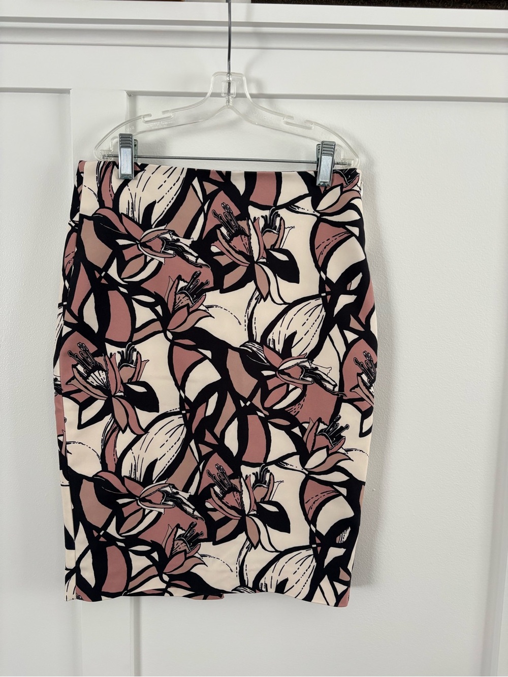 Floral Pencil Skirt - Pink/Navy